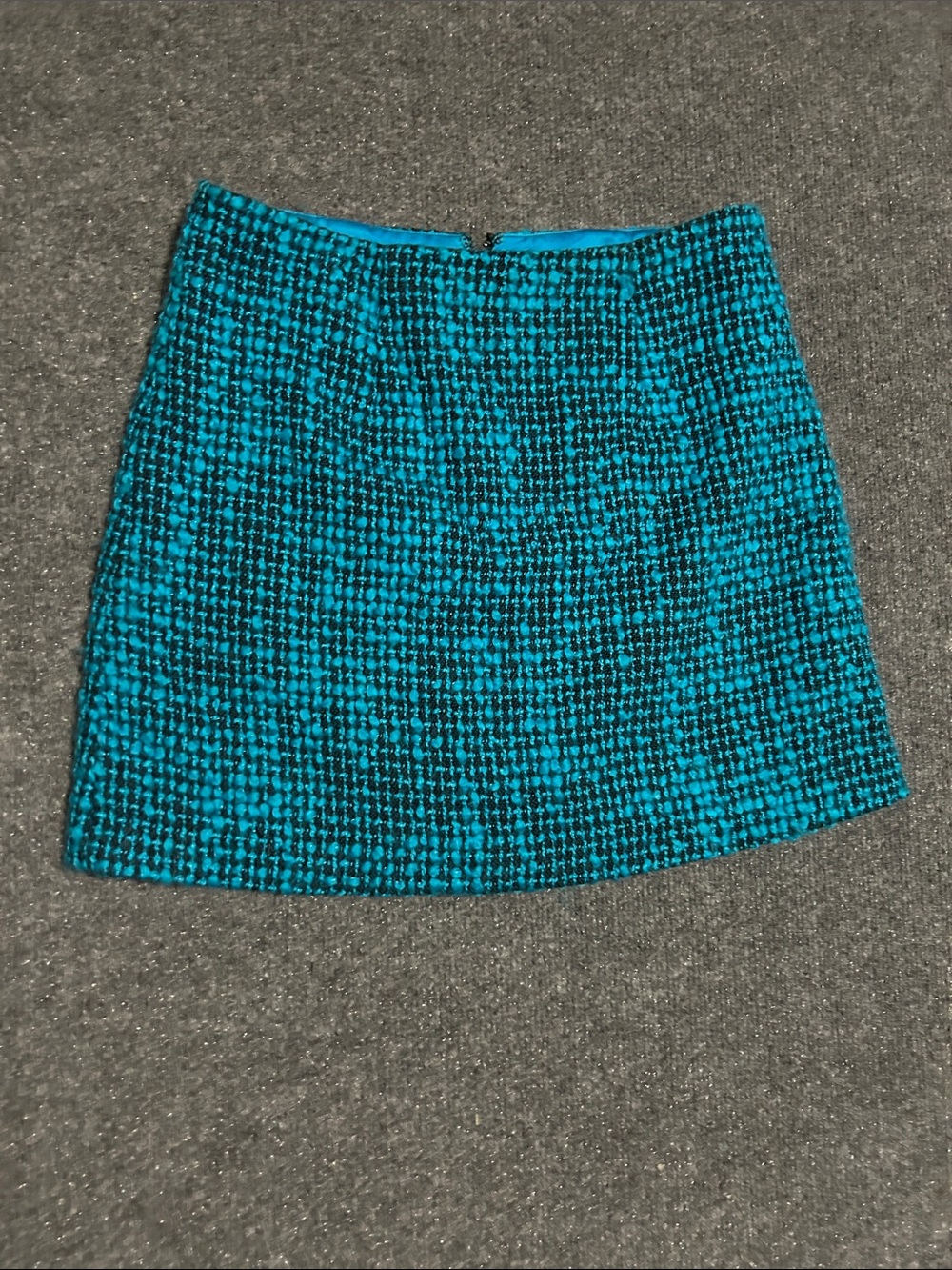 Alice + Olivia Teal Tweed Mini Skirt